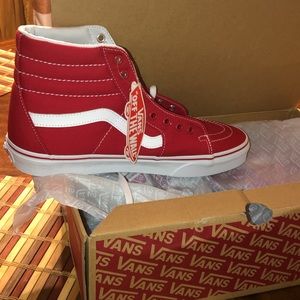 Brand new red high top vans